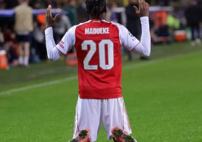 Le joueur d'Arsenal Noni Madueke.