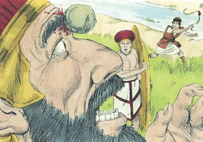 David sort vainqueur contre Goliath. © iStock