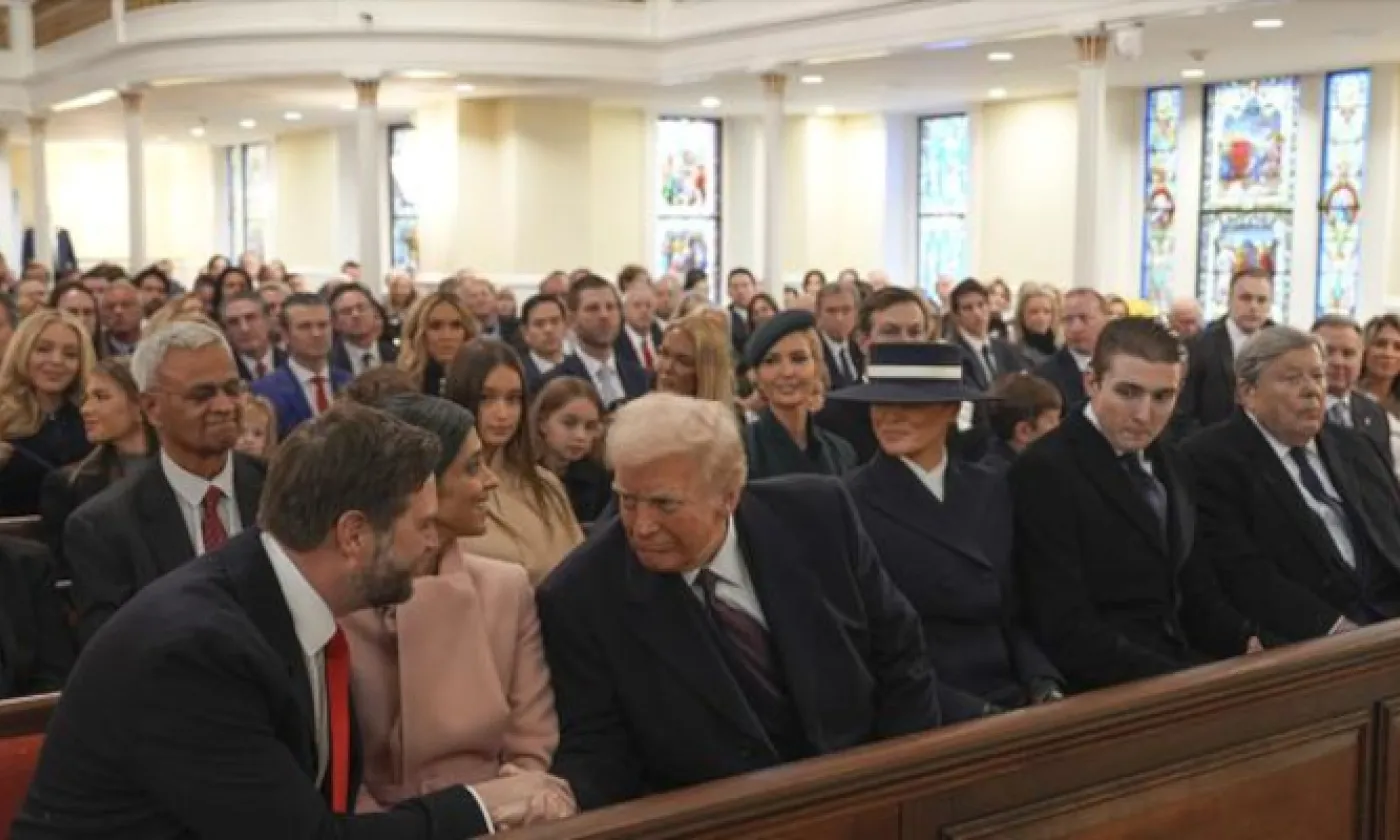 Donald Trump avant une messe à l'Eglise St-John à Washington, le 20 janvier 2025. KEYSTONE - EVAN VUCCI