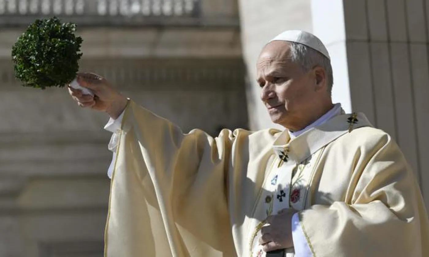 Le pape Léon XIV lors de la traditionnelle messe de Pâques, le 5 avril 2026. KEYSTONE - VATICAN MEDIA