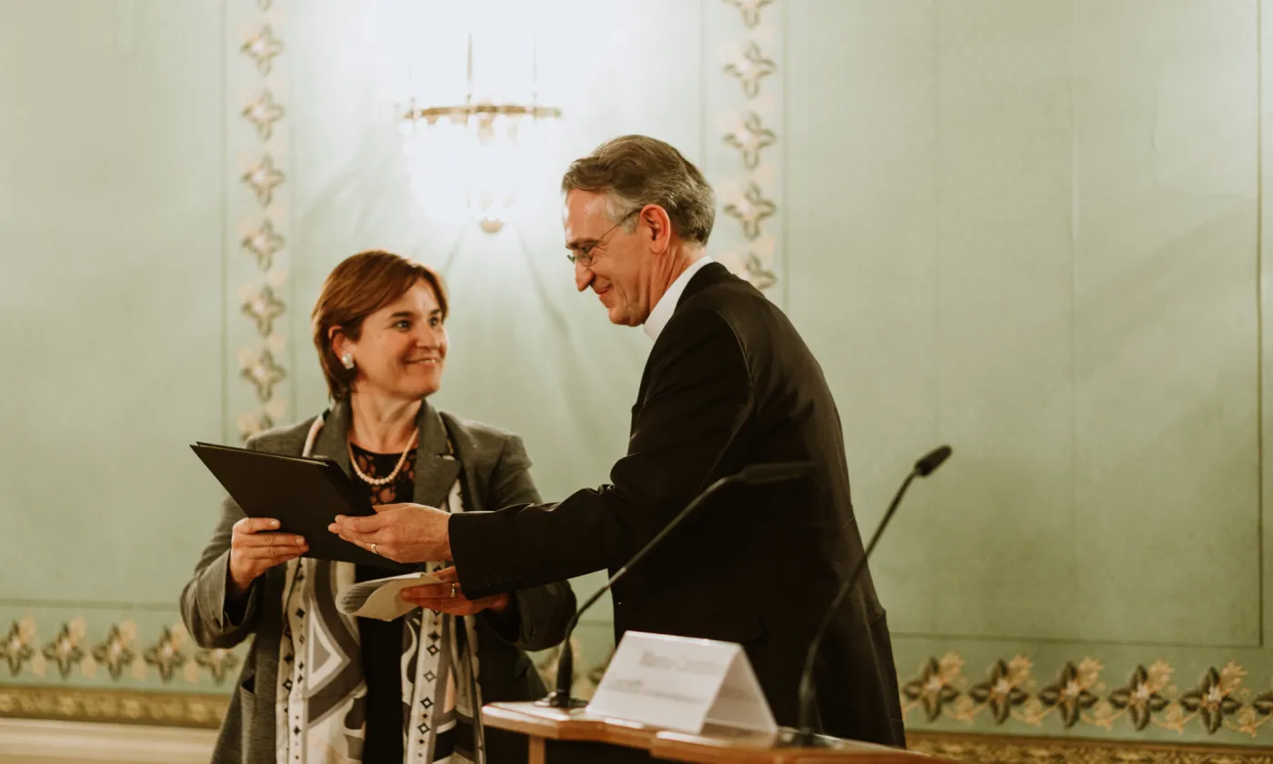 SEK/Anja Zurbrügg Marina Carbonio Guscetti, vice-présidente du Conseil national et Harald Rein, président du Conseil suisse des religions.