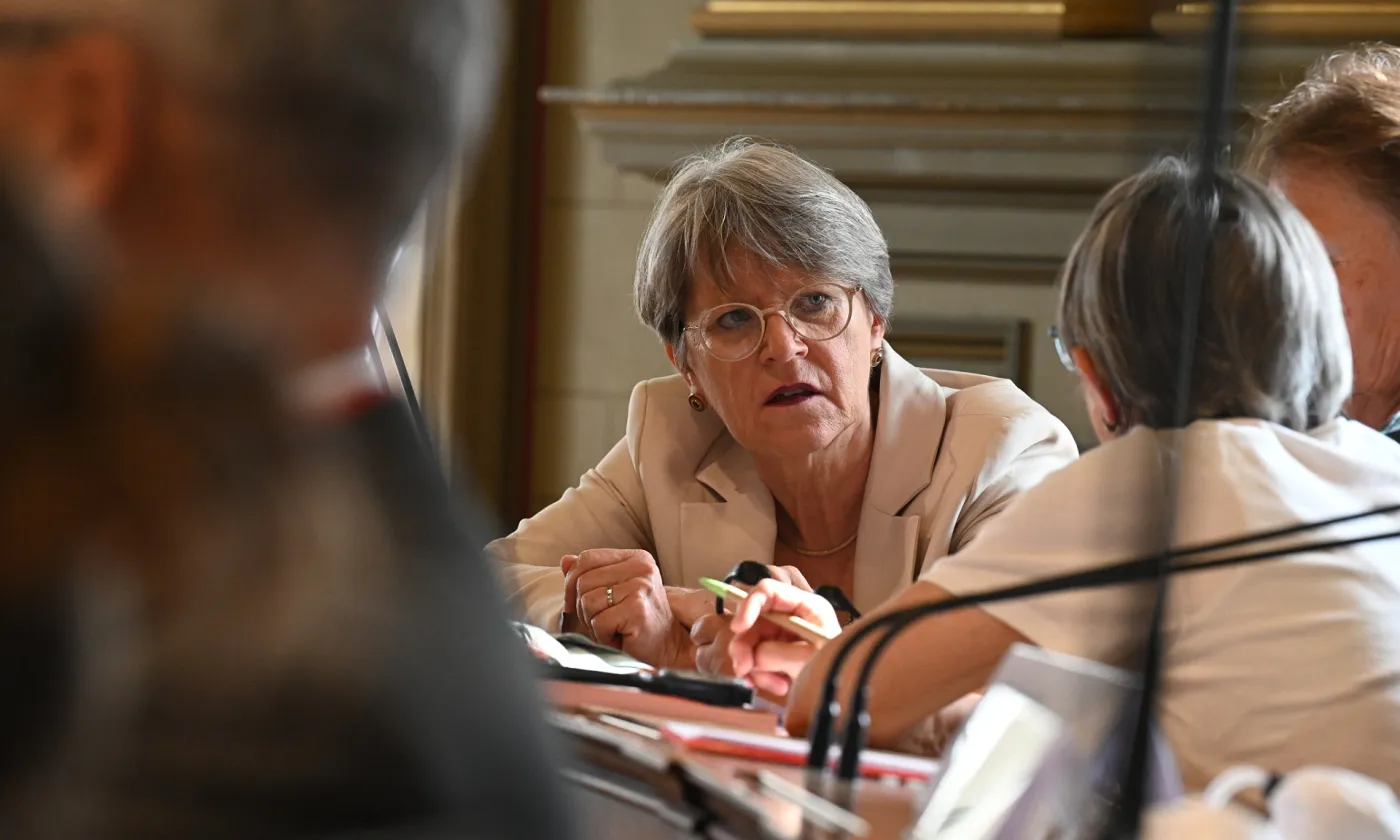 Rita Famos lors du Synode d'été de l'EERS, à Saint-Gall. EERS