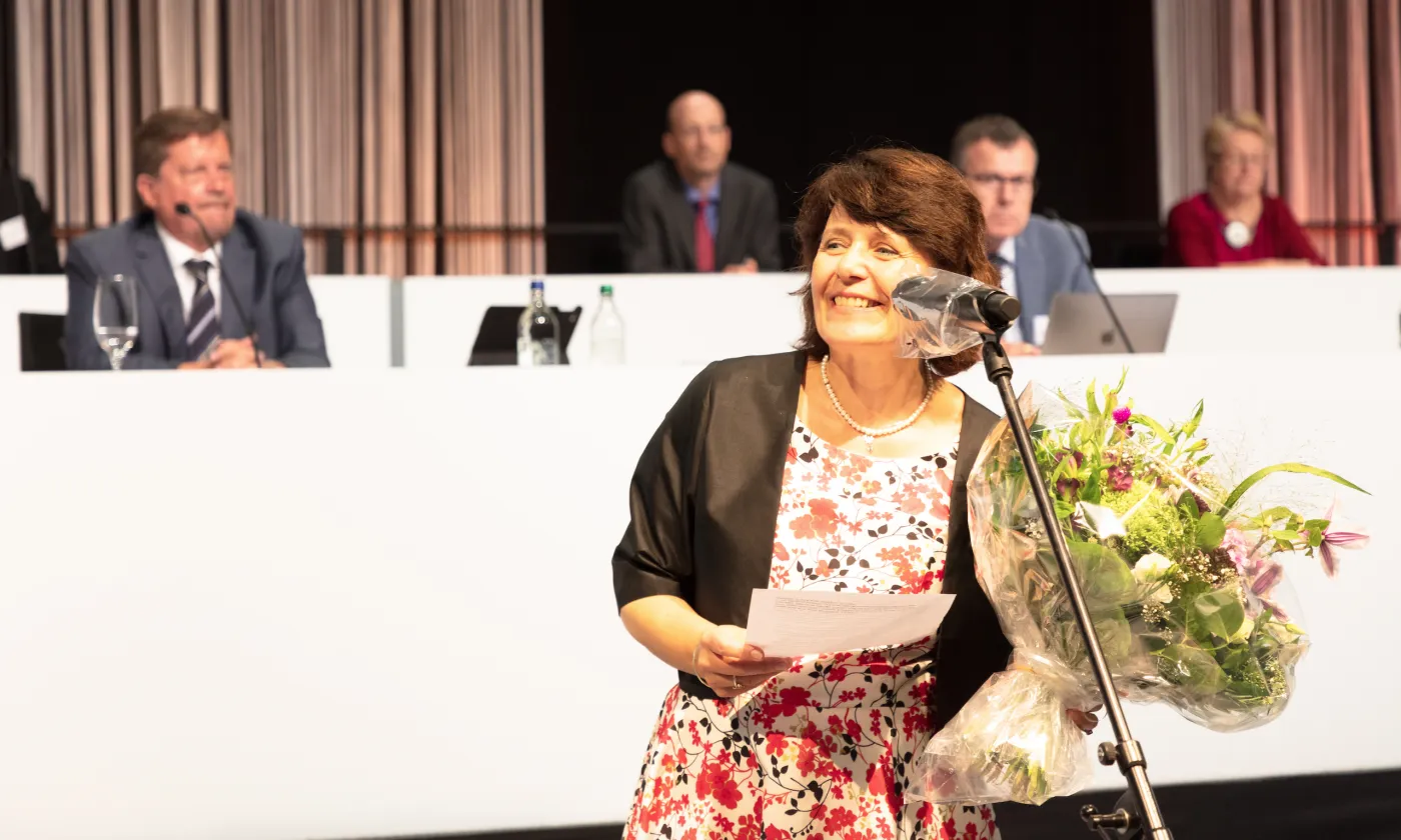 Judith Pörksen Roder a été élue présidente du Conseil synodal des Églises réformées Berne-Jura-Soleure le 18 août, lors de la première journée du Synode d’été. DR