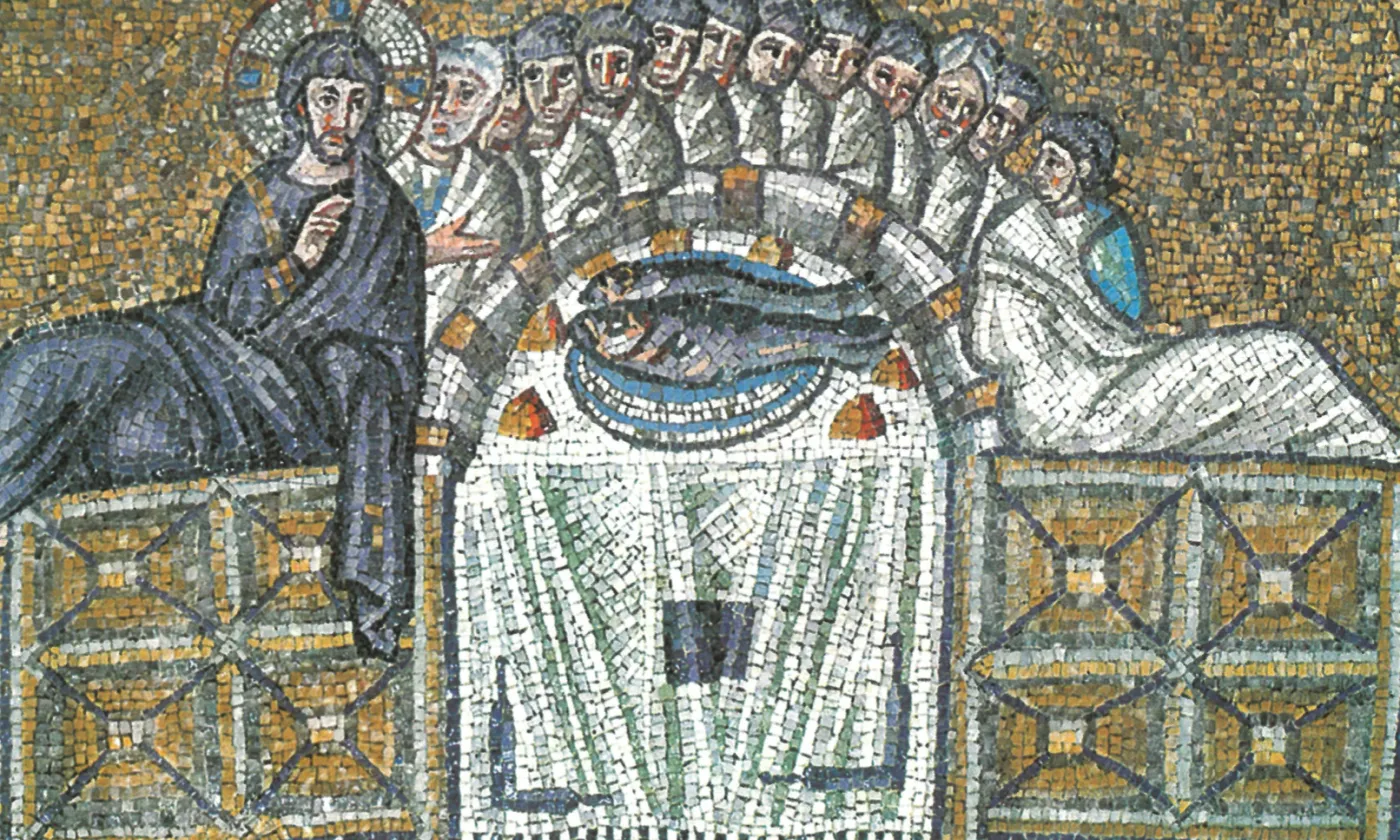 La Dernière Cène, basilique Saint-Apollinaire-le-Neuf (VIe siècle), Ravenne (Italie). ©DR