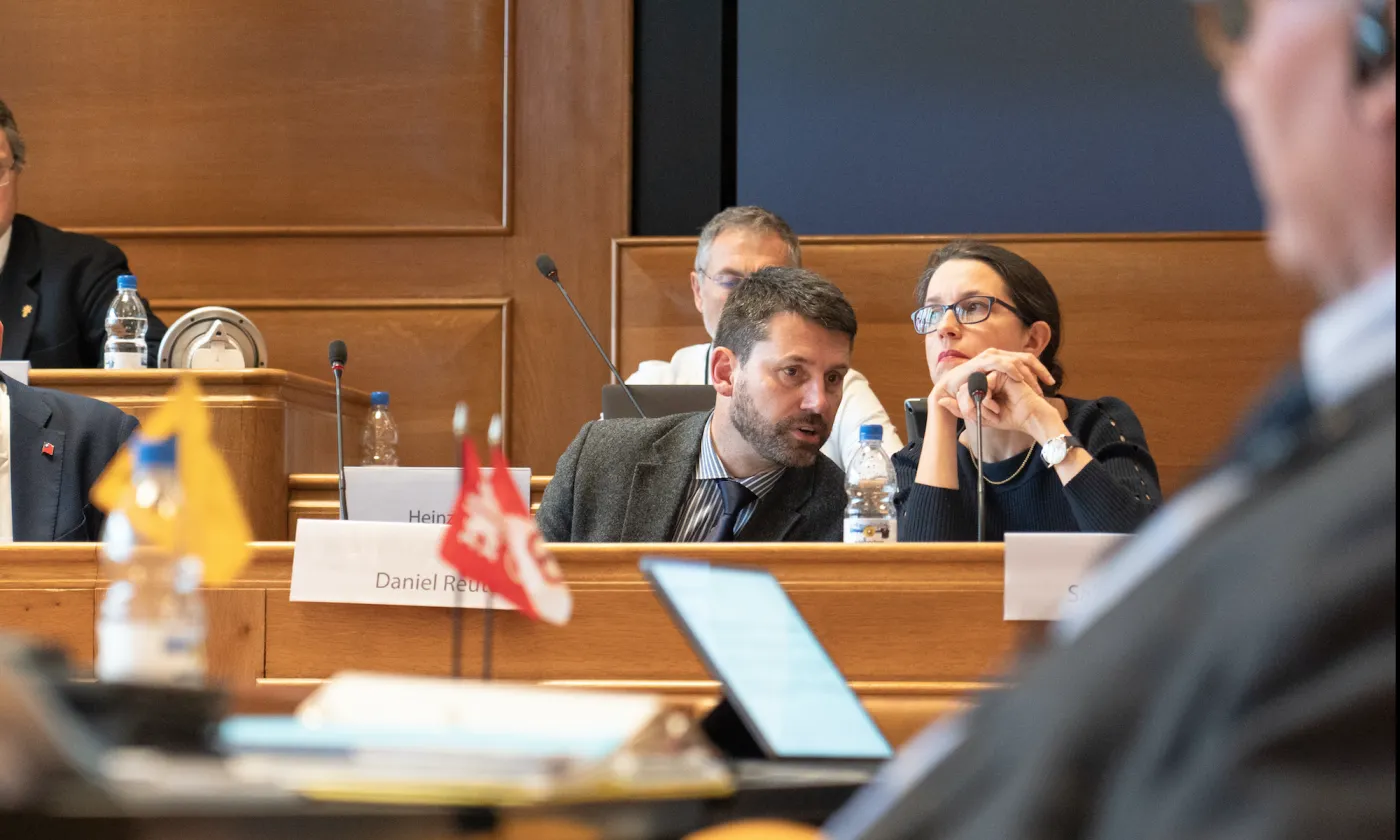 Gottfried Locher et Sabine Brändlin, lors de l'Assemblée du 5 novembre 2019. FEPS