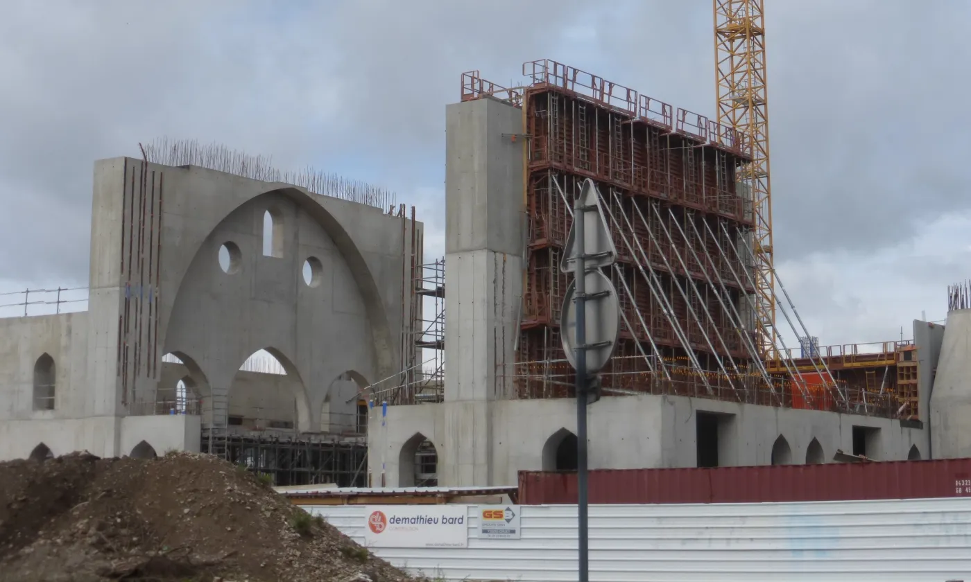 La mosquée Sultan Eyyub à Strasbourg en construction, 2019 ©Archi-Wiki/Burckel/CC BY-SA 4.0