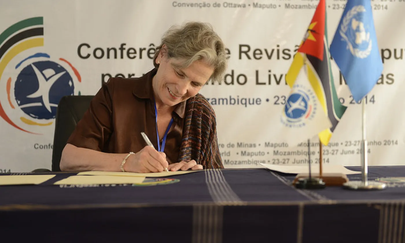 Christine Beerli en 2014, alors vice-présidente du Comité international de la Croix-Rouge. CC(by nc nd) Anti-Personnel Mine Ban Convention