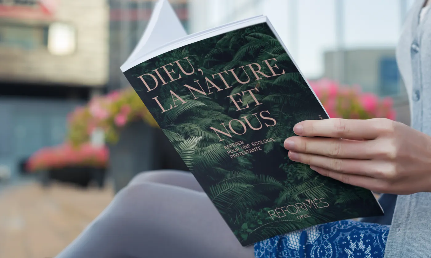 Photomontage du mook «Dieu, la nature et nous» Réformés/OPEC